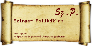 Szinger Polikárp névjegykártya